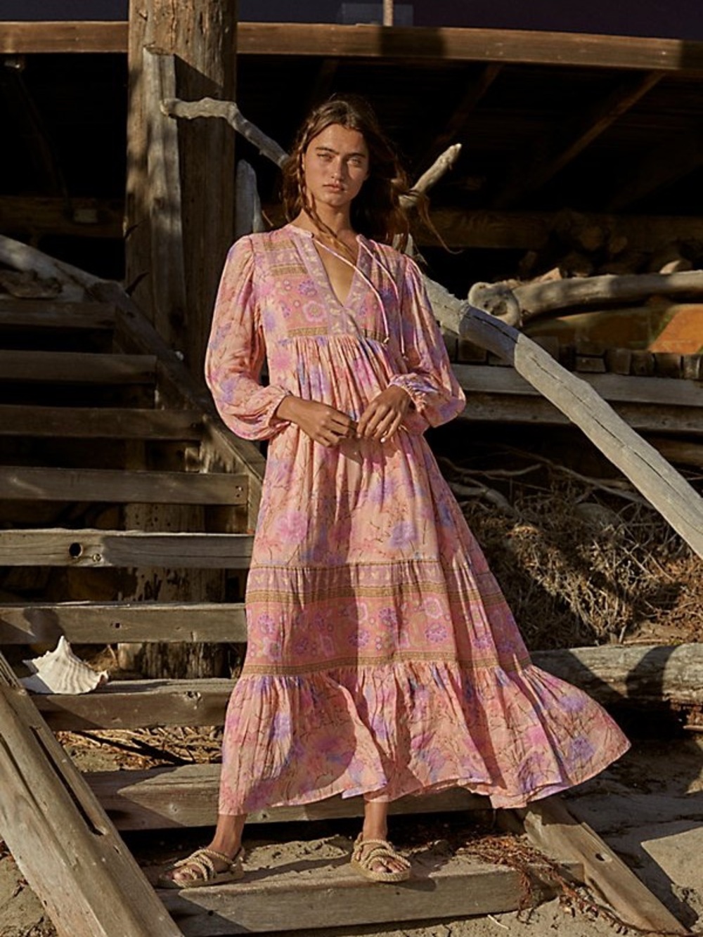 Spell Boho Butterfly Maxi Dress Floral Pink - Picture 3 of 9